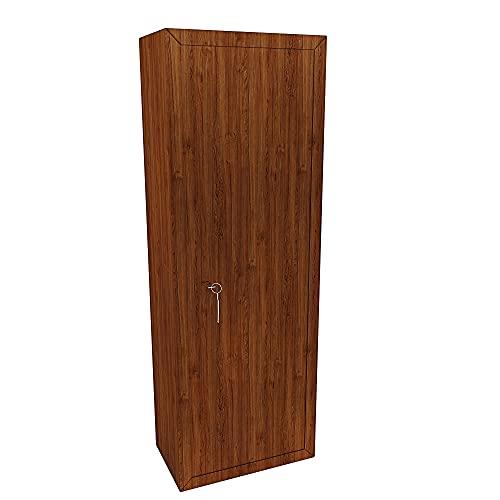 Bricozone Fuciliera Armadio Portafucili Armi in Acciaio Blindato con Cassetto Tesoretto con Serratura E Chiave A Doppia Mappa Cassaforte Robusta e Sicura Colore Legno (10 posti)