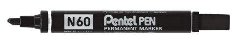 Pentel - Marcador permanente negro N6punta biselada