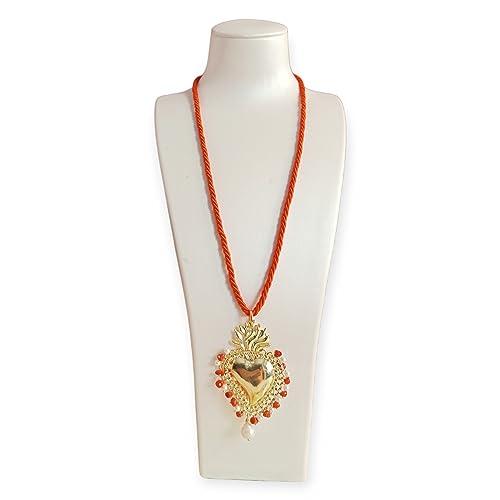 Collana a Corda con Ciondolo Cuore Sacro