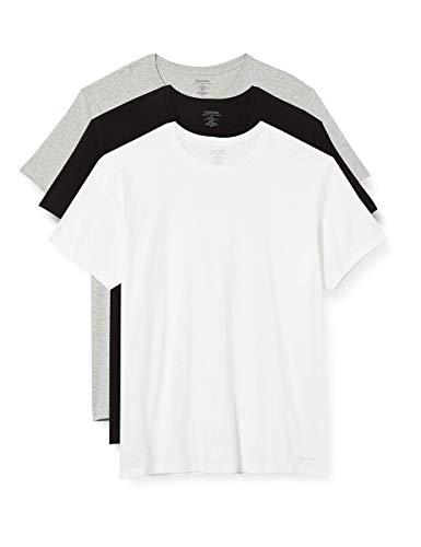 Calvin Klein S/S CREW NECK 3PK 000NB4011E, Uomo, Multicolore (BLACK/ WHITE/ GREY HEATHER), L