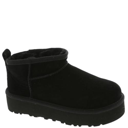 UGG Stivaletti da ragazza Classic Ultra Mini con plateau, Nero, 13 Little Kid