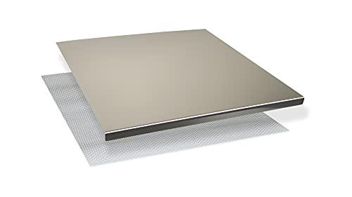 INOXLM Tagliere Spianatoia per impastare Piano da Lavoro in Acciaio Inox Varie Misure per Cucina per Bar per Ristorante per impastare (40x50 Piega 2 cm)