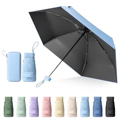 Sykrawki Ombrello Pieghevole Portatile Compatto, Anti UV e Antivento, Mini Ombrello da Tasca Ultraleggero per Donne e Uomini, Ideale per Viaggi