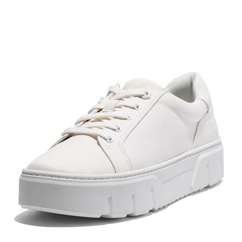 Timberland Laurel Court Canvas, Scarpe da Ginnastica Donna, Tela Bianca, 41 EU Larga