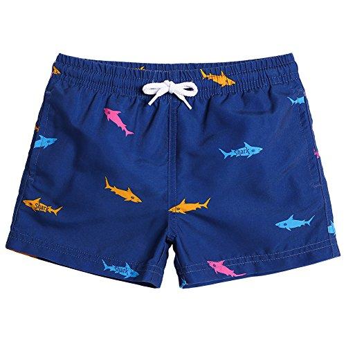 MaaMgic pantalocini da Bagno per bambimi Ragazzi Asciugatura Rapida Costume da Mare Spiaggia Piscina Slip Interno, Pesce di Colori, 3 Anni