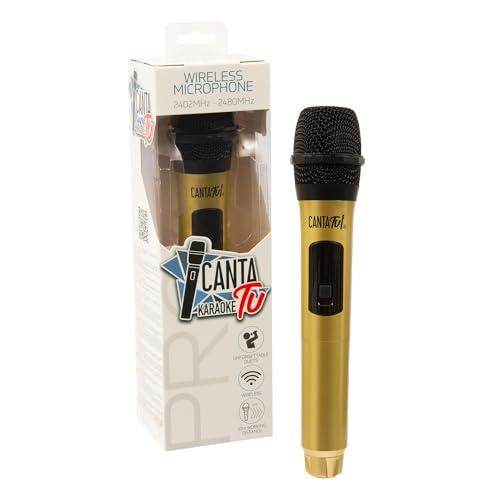 CANTA TU Tu Karaoke Microfono Wireless Pro 2023, Microfono Karaoke Senza Fili, Frequenza 2402MHz-2480MHz, 4 Colorazioni Disponibili, Compatibile PRO 2023, Ideale per Duetti, Oro