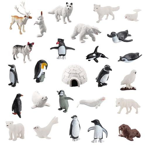 LANSKYLAN 26 Pezzi Animali Marini Giocattoli Mini Giocattoli di Animali Oceanici Mini Creature Marine in Plastica Figurine di Animali Marini Realistici per Scopo Didattico Decorazioni Natalizie