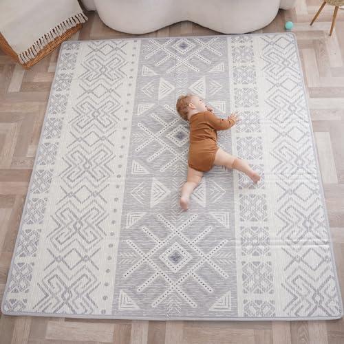 Tappeto Gioco Bambini Pieghevole 180x200x1.5cm Palestrina Neonato Montessori Reversibile Non Tossico E Impermeabile In Schiuma Per Bimbi. Palestra Neonati - Tappeto Tummy Time Neonati - Regalo Bambino