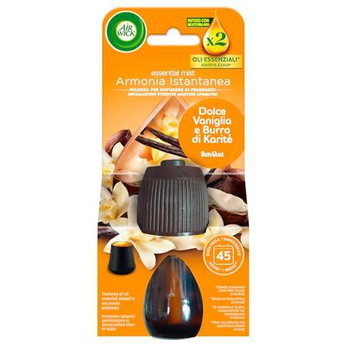 Air Wick Ricarica per Diffusore di Oli Essenziali, 1 Ricarica per Profumatore per Ambienti alla Fragranza Dolce Vaniglia e Burro di Karitè, con Oli Essenziali