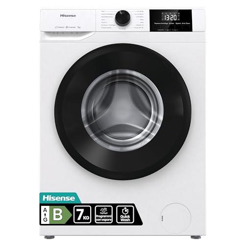 Hisense WF1G7021BW Lavatrice Slim a Carica Frontale 7 kg, 1200 rpm, 15 Programmi, Display LED, Programma Rapido, Partenza Ritardata, Classe Energetica B