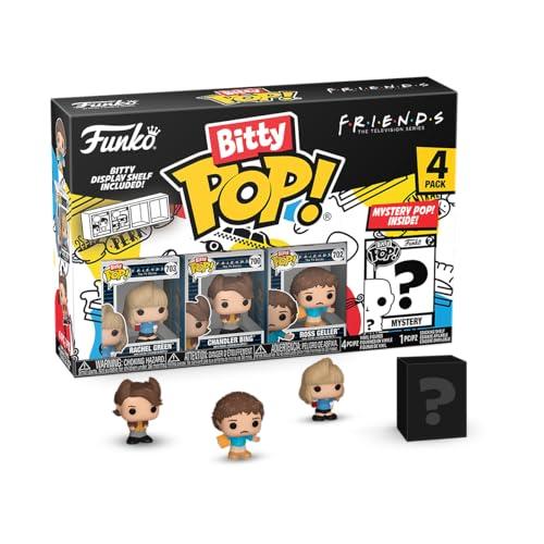 Funko Bitty Pop! Friends - 80's Rachel 4PK - Rachel Green™ (80’s Hair), Chandler Bing™ (80’s Hair), Ross Geller™ (80’s Hair) E una Mini Figura Misteriosa a Sorpresa - 0.9 Inch (2.2 Cm) - Nan