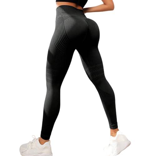 Generico Leggins Fittabella 3D Anticellulite Donna, Push Up Sculpture a Compressione Graduata Solenao Leggings, Leggins Sportivi a Vita Alta Senza Cuciture per Fitness e Yoga