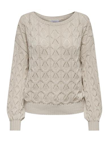ONLY Onlbrynn Life Structure L/S Pul Knt Noos Pullover, Pumice Stone, S Donna
