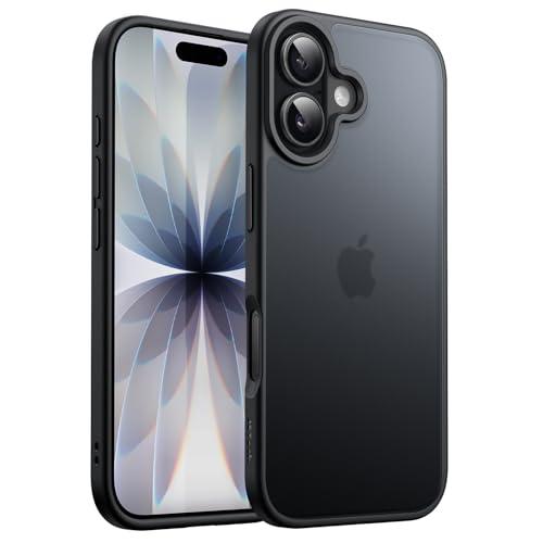 JETech Cover Opaca per iPhone 17 6,3 Pollici, Protezione Antiurto Militare Resistente alle Cadute, Custodia per Minimalista con Retro Traslucido Satinato, Anti-Impronta (Nero)
