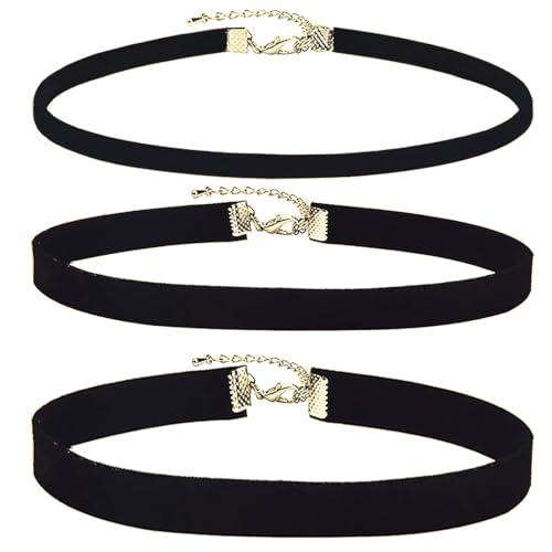 GXGM 3 Pezzi Girocolli Collane Choker In Velluto Girocollo Di Nastro Nero Per Donne Ragazze