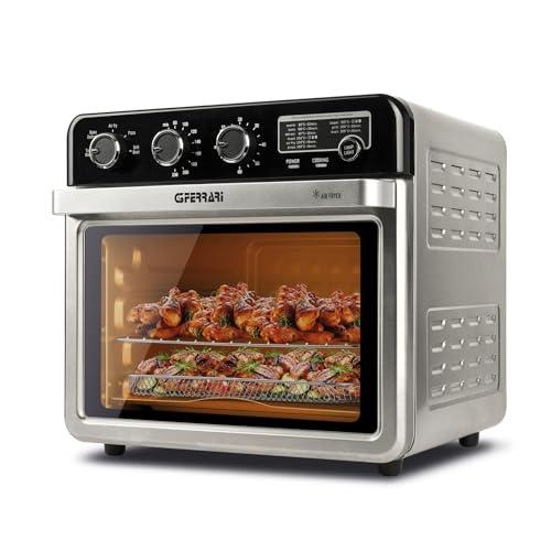 G3 Ferrari G10221 Forno Air Fryer Multifunzione 32 L, 2000 W, 5 Programmi di Cottura, 6 Resistenze, Temperatura Regolabile fino a 230 °C, Display con Timer, Accessori Inox Senza BPA/PFOA, Nero-Argento