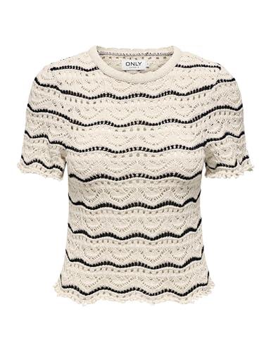 ONLY Onlannasofia Life SS Stripe O-Neck Knt Maglione Lavorato a Maglia, Betulla, XL Donna