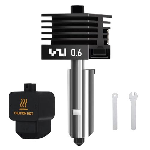 HIKUDIY 0,6 mm in acciaio al carbonio Hotend per Bambu Lab H2D, estrusore testina di stampa, ugello rimovibile, design rapido di commutazione per stampante Bambulab H2D 5D