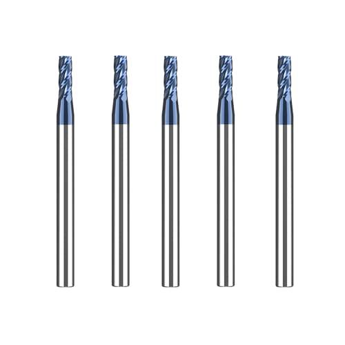 CREEYA 5 pezzi Fresa in metallo duro integrale 3mm, 4 flauto/4 Precision CNC Fresa piana, Nero Rivestimento in AlTiN, VHM Fresa 3mm Pour Metallo Bois Acrylique Plastique (3mm)