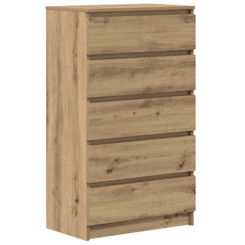 vidaXL Cassettiera Rovere Artigianale 60x36x103cm in Legno Multistrato, Mobile con cassetti, credenza, credenza con cassetti, Mobile Contenitore