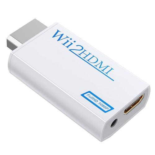 GANA Convertitore Da Wii A HDMI, Adattatore da Wii a HDMI Video di uscita 1080p / 720p Jack da 3,5 mm Audio (Bianco)