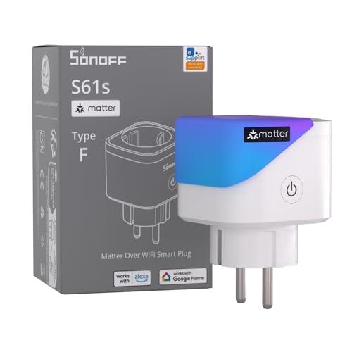 SONOFF S61s Presa Intelligente 16A/3840W – Smart WiFi con Controllo da Remoto e Vocale, Presa Smart Timer, Monitoraggio Energetico – Compatibile con Alexa, Google, Homekit, SmartThings & Matter