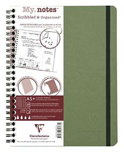 Clairefontaine 78246C Age Bag un Quaderno a Spiralemy.Notes Tabacco - B5 Formato Paesaggio 25X19 Cm - 120 Pag a Righe - Carta Bianca 90 G - Copertina In Carta Lustrée a Trama Cuoio