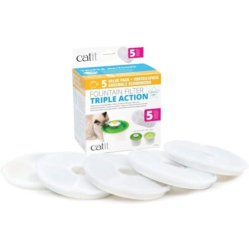 Catit Triple Action Set Filtri per Fontanelle - 5 Pezzi