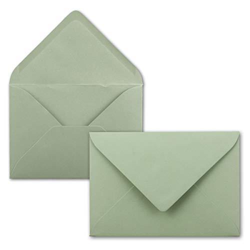 75x Buste B6-17,5 x 12,5 cm - verde eucalipto - colla umida con lembo a punta - 120 g/m² - per matrimoni, biglietti d'auguri, inviti
