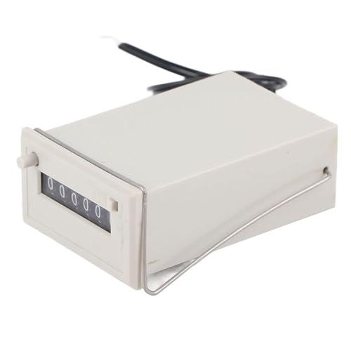 Agatige Contatore di impulsi ad Alta velocità a 6 cifre Contatore di impulsi elettromagnetico AC 220V / AC 110V / DC 24V / DC 12V, 6 Cifre Contatore Elettromagnetico 0-999999(DC 24V)