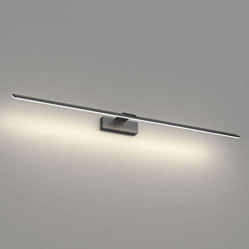 Klighten Luce Specchio Bagno Led 100cm, 30W 2600 Lumen, Impermeabile IP44 Lampada da Specchio Bagno, Applique Bagno Specchio Moderno, Bianco Naturale 4500K, Nero