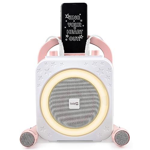 Macchina per karaoke RockJam GRWM con due microfoni - Oro rosa