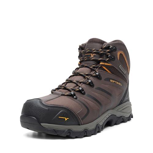 NORTIV 8 Stivali da Trekking da Uomo Escursionismo All'aria Aperta Scarpe da Trekking Scarponi Scarpe da Arrampicata Alpinismo,Size 44,Marrone/Nero/Marrone Chiaro,160448_M-E
