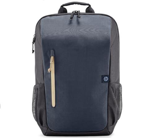 HP Travel, Zaino per Notebook da 15.6”, Creato con Materiale Riciclato, Scomparto per Computer e Tablet, Tasche Interne Imbottite, Impermeabile, 18 Litri Espandibili fino a 21, Blu Scuro