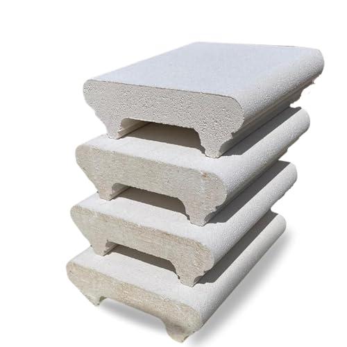 Fanuli Manufatti - 4 Blocchi in Calcestruzzo per Coprimuro, Cemento Bianco, Ideale per Passamano o Recinzione - Interno 32 cm