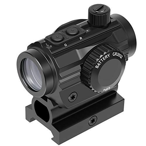 Feyachi RDS-36 Red Dot Softair 5MOA 1x22 mm Red Dot Mirino Green & Red 7 Impostazioni di Luminosità Tattico Mirino Softair con Montante da 0.83 pollice