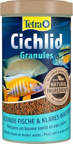 Tetra Cichlid Granules - Miscela di cibo principale con 2 granuli diversi per ciclidi di medie dimensioni, lattina da 500 ml