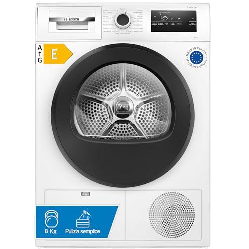 Bosch WTH85298II Serie 4 Asciugatrice smart a pompa di calore, 8 kg, Classe energetica E, Sensori di asciugatura intelligenti, Filtro semplice da pulire, Consumi ridotti,Bianco, 60 Cm