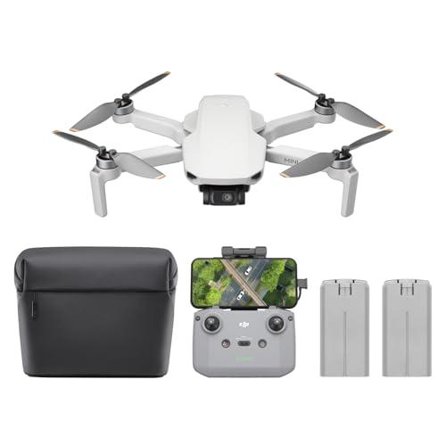 DJI Mini 4K Camera Drone Combo, drone per adulti, fotocamera 4K UHD, < 249 g, stabilizzatore 3 assi, trasmissione video 10 km, return automatico, 2 batterie per tempo di volo fino a 62 minuti