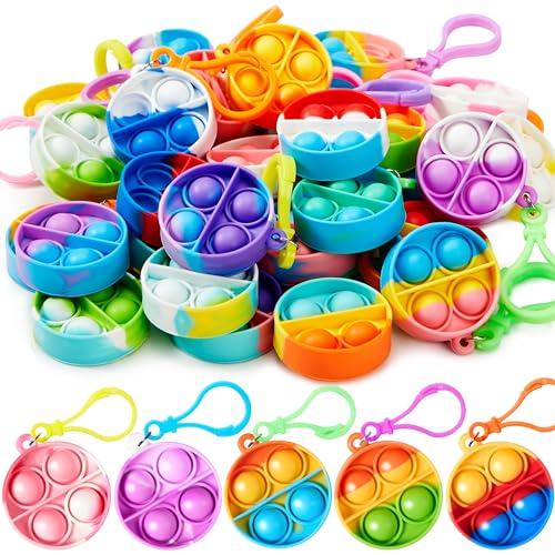 JOYIN portachiavi pop, mini fidget toys, confezione sfusa da 30 pezzi, bomboniere per bambini di età compresa tra 4 e 8 anni, 8 e 12 anni, gadget da riempire per i premi in classe