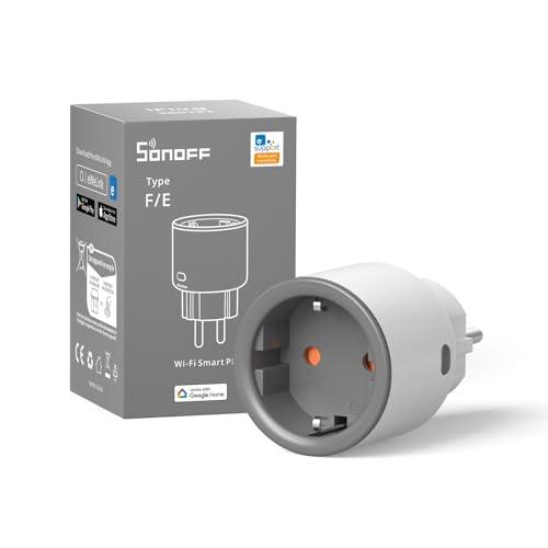 SONOFF S60TPF Presa Smart 16A 2.4G WIFI Intelligente Smart Plug with Timer, Power Statistics, Overload Protection, Voice Control, Compatible with Alexa, Google Home