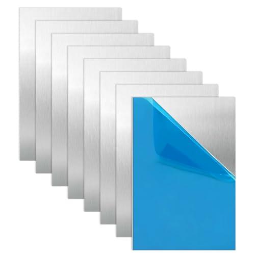 8 Fogli Lamiera Alluminio 0,5mm Alluminio 30x20cm con Pellicola Protettiva, Piastra Alluminio Termotrattabile per Fai da Te, Modellismo, Industria, Formato Rettangolare