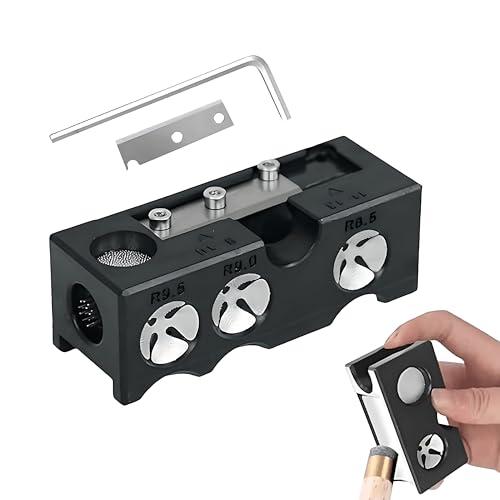 11-in-1 Attrezzo per Punte Stecche da Biliardo, Multifunzione Pool Cue Shaft Smoother and Burnisher Nero - Kit di Manutenzione per Stecche Biliardo con Affilatura ad Arco e Aghi (8x3x3cm, Plastica/Met