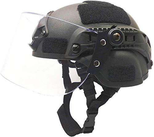Casco protettivo tattico Airsoft, casco tattico MICH 2000 Action Version con staffa NVG e maschera visiera antivandalo per giochi Airsoft Paintball CS all'aperto