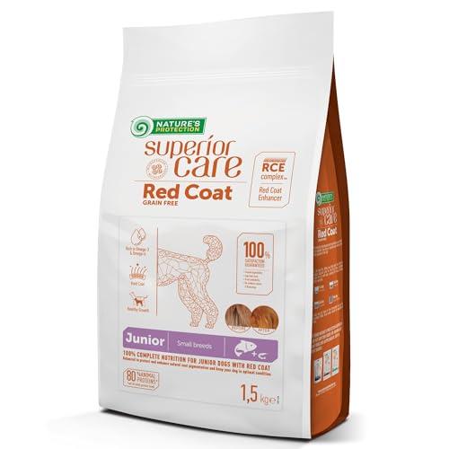 Nature's Protection Superior Care Crocchette Cani ad Alto Contenuto Proteico - Cibo per Cani Junior dal Pelo Fulvo - Ipoallergenico, con Salmone e Omega 3 e 6 - Taglie Piccole (1,5 kg)
