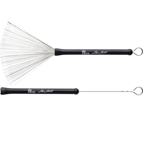 Vic Firth - Spazzole Metallica Retrattile Serie Signature - Steve Gadd - Impugnatura Nere