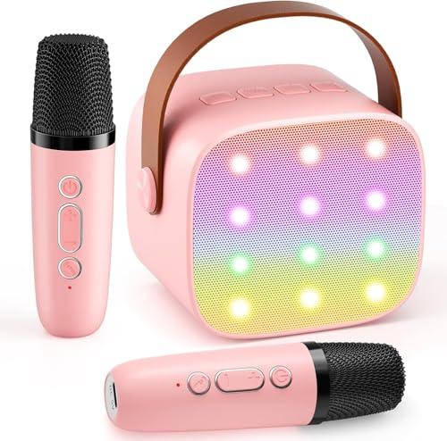 voijump Mini Karaoke per Bambini con 2 Microfono Wireless Karaoke, 2025 TOP Karaoke Bluetooth Portatile, Regalo Bambini Compleanno per 3-12+ Anni, Indispensabile per Le Riunioni di Famiglia