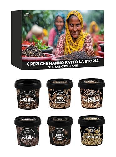 6 Pepi Rari dal Mondo - Pepe Gourmet - Idea Regalo per Chef e Amanti della Cucina, per Anniversario, Compleanno per Uomo e Donna