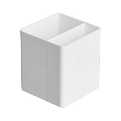Amazon Basics Plastic Organizer - Portapenne per scrivania, bianco