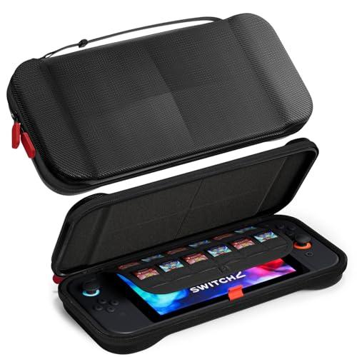 ProCase Borsa per Console Nintendo Switch 2 2025 Custodia Leggera, Borsa da Viaggio con 12 Slot per Schede di Gioco, Custodia Protettiva per Console e Accessori -Nero